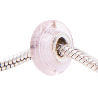 Chamilia Light Pink Swirl Murano Glass Sterling Silver Charm Bead