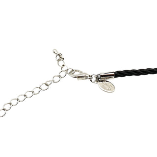 Cookie Lee Jade Pendant Necklace With Black Cord and Chinese Engravings