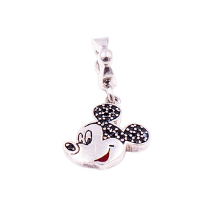 Chamilia Disney Mickey Mouse Sterling Silver Black Spinel Dangle Charm
