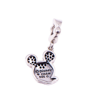 Chamilia Disney Mickey Mouse Sterling Silver Black Spinel Dangle Charm