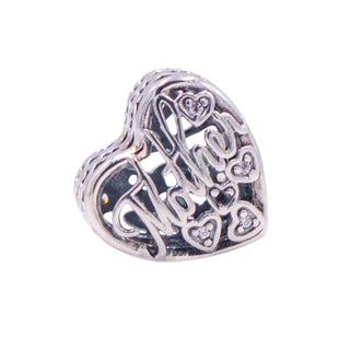 Pandora Retired Mother Son Bond Sterling Silver Clear CZ Heart Family Charm
