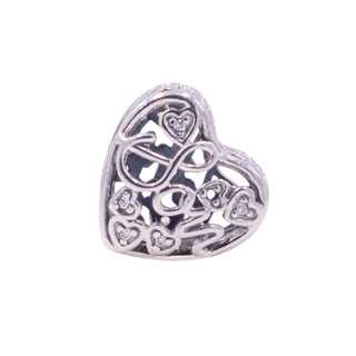 Pandora Retired Mother Son Bond Sterling Silver Clear CZ Heart Family Charm