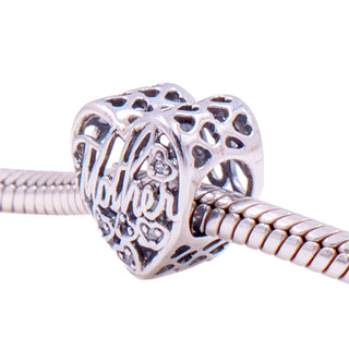 Pandora Retired Mother Son Bond Sterling Silver Clear CZ Heart Family Charm