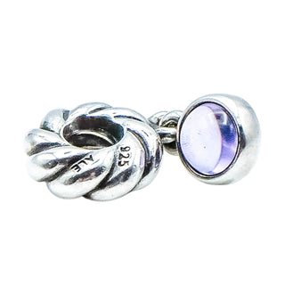 Pandora Amethyst Disk Sterling Silver Dangle Charm – Retired