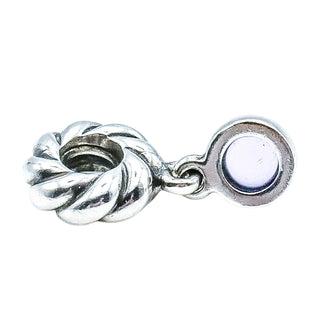 Pandora Amethyst Disk Sterling Silver Dangle Charm – Retired