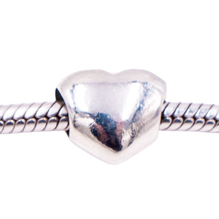 Pandora Retired Large Smooth Heart Sterling Silver Love Charm Bead