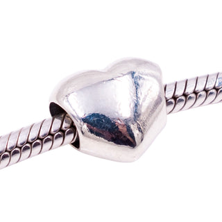 Pandora Retired Large Smooth Heart Sterling Silver Love Charm Bead