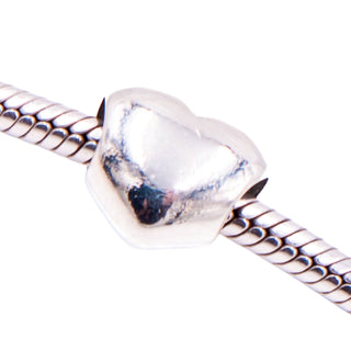 Pandora Retired Large Smooth Heart Sterling Silver Love Charm Bead