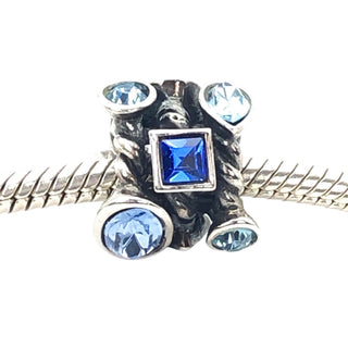 Chamilia Marquise Blue Swarovski Crystal Sterling Silver Charm Bead