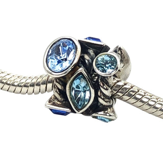 Chamilia Marquise Blue Swarovski Crystal Sterling Silver Charm Bead