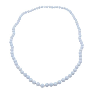 Blue Lace Agate Beaded 31 Inch Hand Knotted Gemstone Necklace