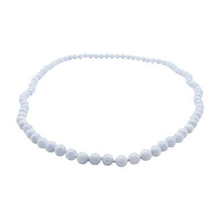 Blue Lace Agate Beaded 31 Inch Hand Knotted Gemstone Necklace