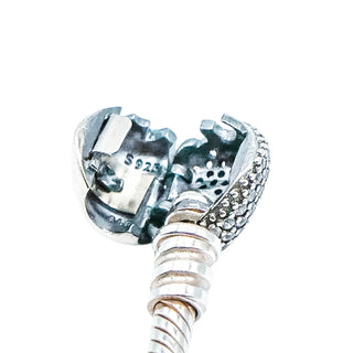 PANDORA Moments Sparkling Sterling Silver Charm Bracelet With Heart Pave Clasp - 6.9 Inches