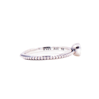 Pandora Retired One Love Sterling Silver Clear CZ Heart Stackable Ring Size 6