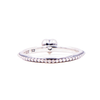 Pandora Retired One Love Sterling Silver Clear CZ Heart Stackable Ring Size 6