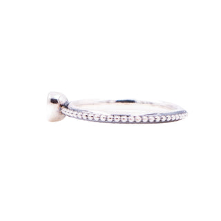 Pandora Retired One Love Sterling Silver Clear CZ Heart Stackable Ring Size 6