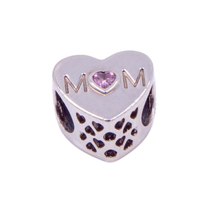 Pandora Mother Heart Sterling Silver Pink CZ Mom Family Love Charm