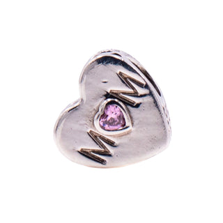 Pandora Mother Heart Sterling Silver Pink CZ Mom Family Love Charm