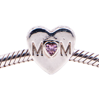 Pandora Mother Heart Sterling Silver Pink CZ Mom Family Love Charm