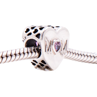 Pandora Mother Heart Sterling Silver Pink CZ Mom Family Love Charm