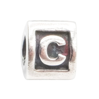 Pandora Alphabet Letter C Charm Sterling Silver Initial Bead – Retired