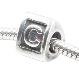 Pandora Alphabet Letter C Charm Sterling Silver Initial Bead – Retired