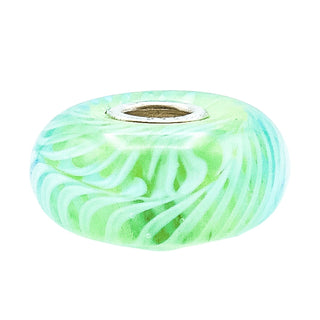 Trollbeads Turquoise Feather Glass Bead Sterling Silver Charm