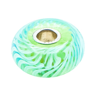 Trollbeads Turquoise Feather Glass Bead Sterling Silver Charm