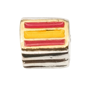 Bacio Sterling Silver Spain Flag Enamel Charm Bead