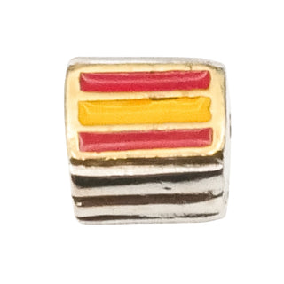 Bacio Sterling Silver Spain Flag Enamel Charm Bead