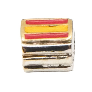 Bacio Sterling Silver Spain Flag Enamel Charm Bead