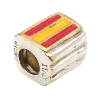 Bacio Sterling Silver Spain Flag Enamel Charm Bead