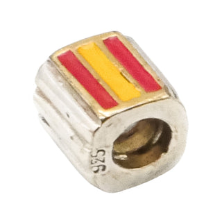 Bacio Sterling Silver Spain Flag Enamel Charm Bead