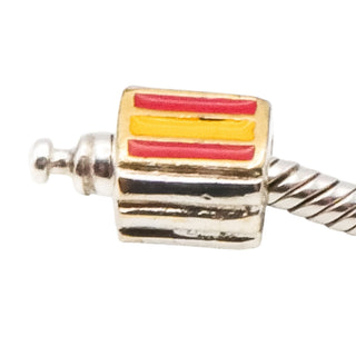 Bacio Sterling Silver Spain Flag Enamel Charm Bead