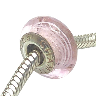 Chamilia Light Pink Swirl Sterling Silver Murano Glass Charm