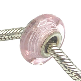 Chamilia Light Pink Swirl Sterling Silver Murano Glass Charm