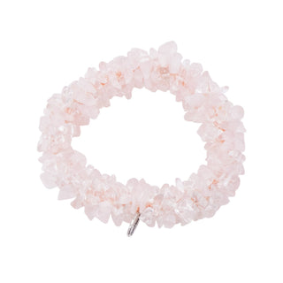 Mary Fisher Abataka Rose Quartz Nugget Woven Bracelet Pink Gemstone 7 Inches