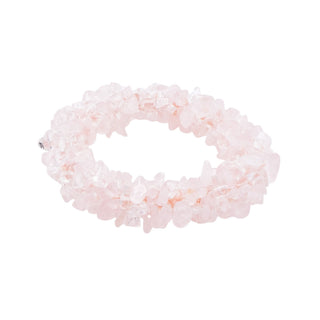 Mary Fisher Abataka Rose Quartz Nugget Woven Bracelet Pink Gemstone 7 Inches