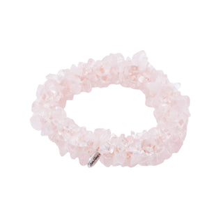 Mary Fisher Abataka Rose Quartz Nugget Woven Bracelet Pink Gemstone 7 Inches