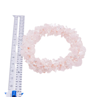 Mary Fisher Abataka Rose Quartz Nugget Woven Bracelet Pink Gemstone 7 Inches