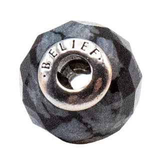 Pandora Retired ESSENCE Belief Charm With Faceted Snowflake Obsidian