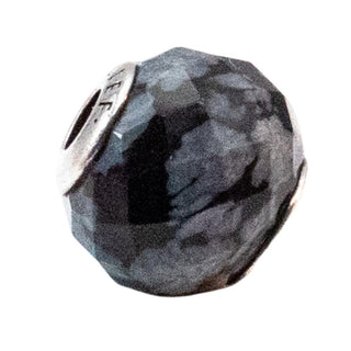 Pandora Retired ESSENCE Belief Charm With Faceted Snowflake Obsidian