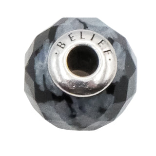 Pandora Retired ESSENCE Belief Charm With Faceted Snowflake Obsidian