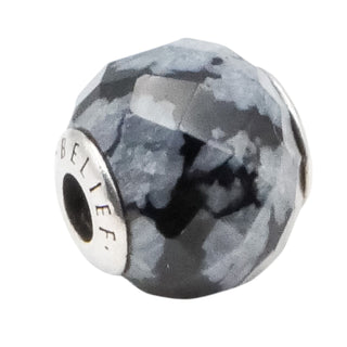 Pandora Retired ESSENCE Belief Charm With Faceted Snowflake Obsidian