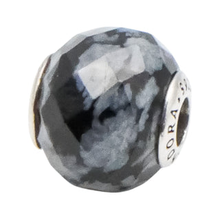 Pandora Retired ESSENCE Belief Charm With Faceted Snowflake Obsidian