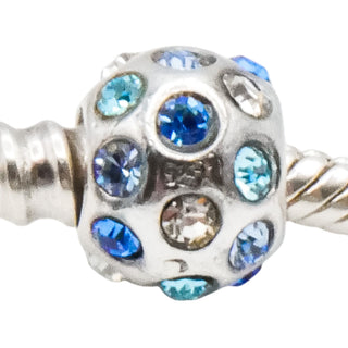 Chamilia Disco Sterling Silver Charm With Blue Swarovski Crystals