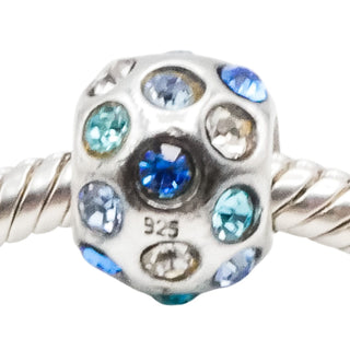 Chamilia Disco Sterling Silver Charm With Blue Swarovski Crystals