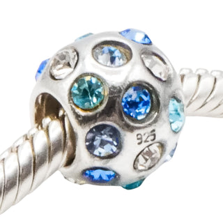 Chamilia Disco Sterling Silver Charm With Blue Swarovski Crystals
