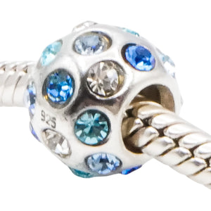 Chamilia Disco Sterling Silver Charm With Blue Swarovski Crystals