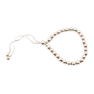 Sterling Silver Adjustable Beaded Bolo Bracelet Fits Sizes 5 To 8.5 Inches